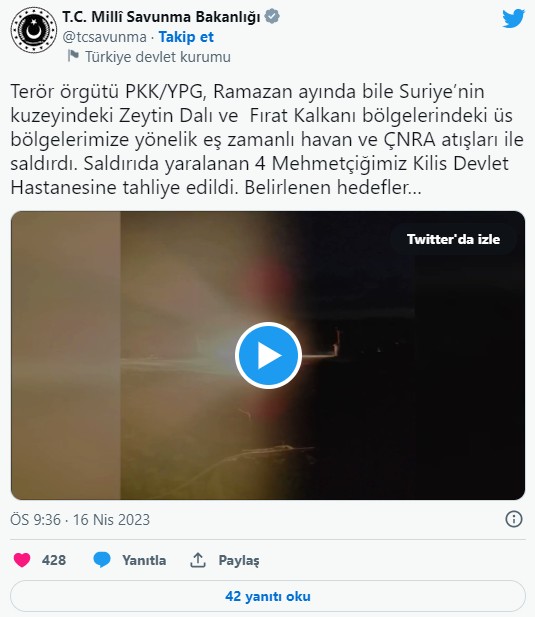 Terör örgütü PKK/YPG'den kalleş saldırı: TSK misliyle karşılık verdi